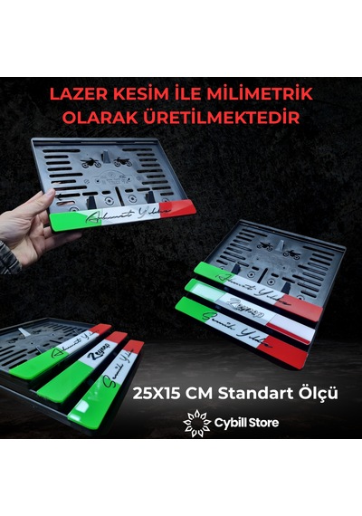 Kişiye Özel İtalya Tasarım Pleksi Motosiklet Plaka Altlığı