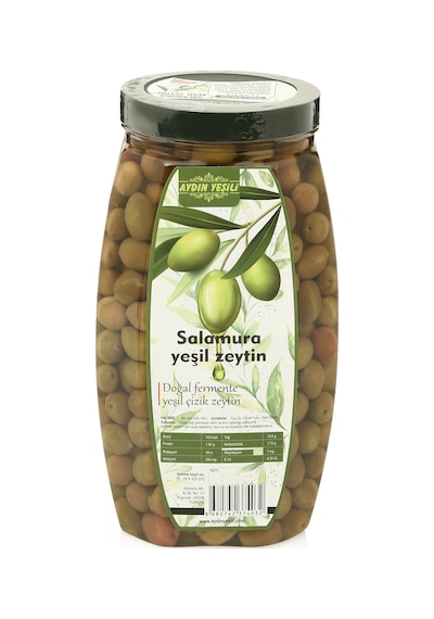 Aydın Yeşili Salamura Yeşil Çizik Zeytin 1800 G