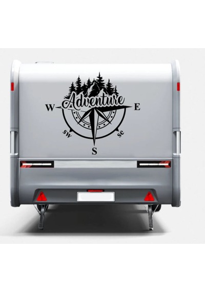 Pusula Ve Macera Sticker - Adventure 4x4 Off Road Pickup Sticker - Araba Oto Karavan Sticker - 00302 60x52 Cm