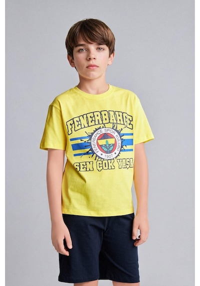 Defacto Fenerbahçe Kısa Kollu Pijama Üst Şort Pijama Alt 2li Pijama Takımı Erkek Çocuk H7338a826hsyl291 Sarı-yl291