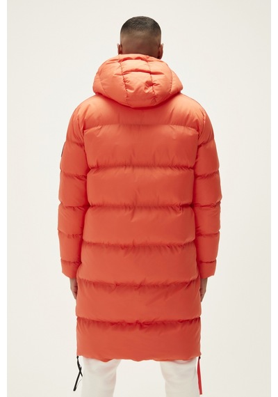 Bad Bear Goose Tail Puffer Turuncu Erkek Kapüşonlu Uzun Mont-Turuncu