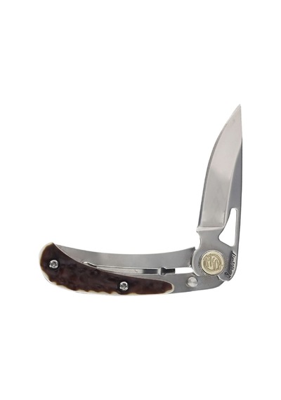 Schrade Uncle Henry Next Gen Pocket Knife Brown Staglon Handles Katlanır Kamp Çakı 1205105 Gümüş