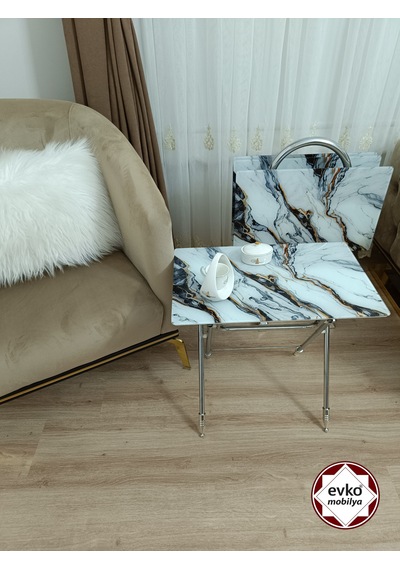 Evko Mobilya Çanta Zigon Sehpa, 4'lü Sehpa, Zigon Sehpa, Servis Sehpası, Camlı Sehpa, Katlanır Sehpa Astra