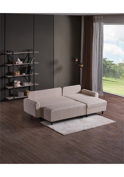 Kagu Corner Flavia Köşe Takımı Puflu Krem