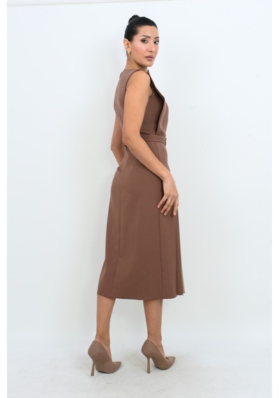 Dorne Moda Pileli Kemer Detaylı Midi Elbise - Düğün - Mezuniyet - Ofis Şıklığı Kahverengi Kahverengi Dorne Moda Pileli Kemer Detaylı Midi Elbise - Düğün - Mezuniyet - Ofis Şıklığı Kahverengi Kahverengi