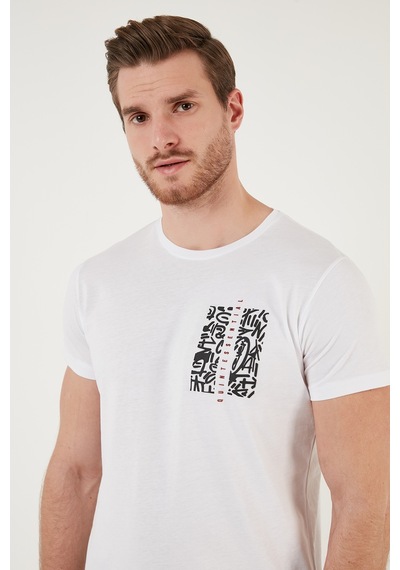 Buratti Bisiklet Yaka Pamuklu Slim Fit Erkek T Shirt 541Quint Beyaz