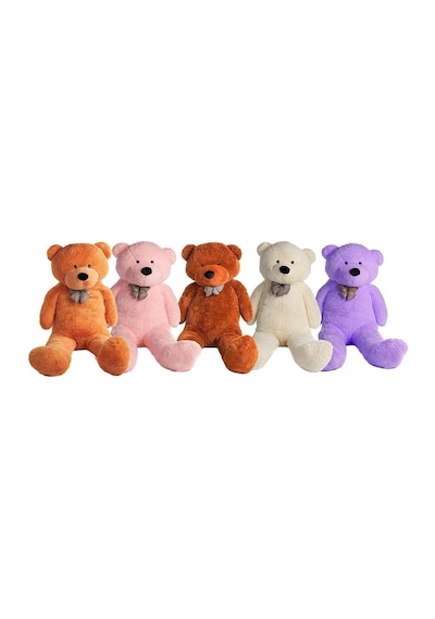 80 Cm Papyonlu Sevimli Peluş Şaşkın Ayı - Sevgiliye Özel Hediye Pembe