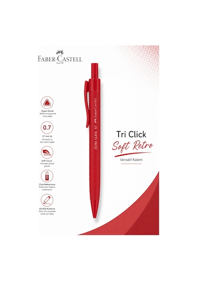 Faber-castell Tri Click Soft Retro Versatik Kalem 0,7 Kırmızı