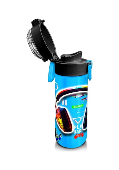 Coral High Kids Kulaklık Game Desenli Pipetli Ve Direkt İçim Çelik Termos 500 Ml 31841 Yeşil - Pembe