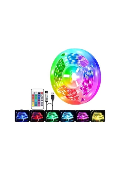 Rgb Şerit Led 10 Metre Led Işık Kumanda İle Kontrol Rgb 1