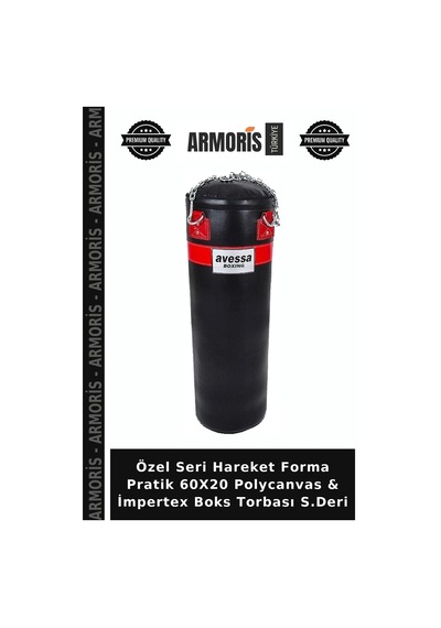 Özel Seri Hareket Forma Pratik 60x20 Polycanvas & İmpertex Boks Torbası S.deri Çok Renkli