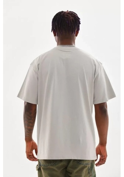 Zenna Tarz Unisex Baskılı Oversize T-shirt - Gri