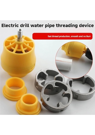 Pprc Su Borusu Dış Diş Açma Aparatı Seti 1/2'' 3/4'' 1'' Matkaba Takılabilir Diş Açma