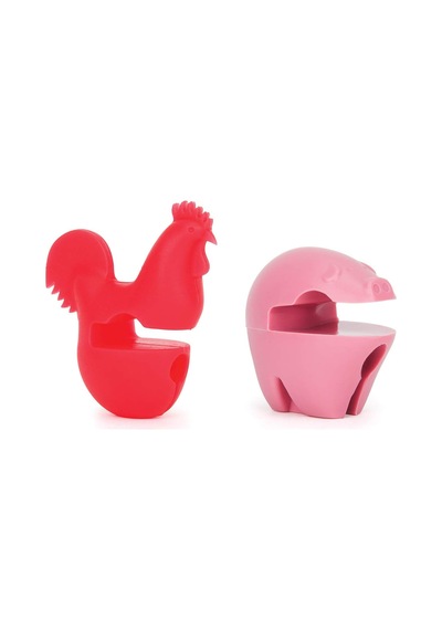 Silikon Tencere Klips Kaşıklık, 5 Cm, Kırmızı/pembe Çok Renkli