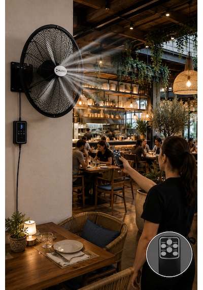 Muzeko Mzk650 26 Inç 65cm 180w Kumandalı Duvar Tipi Sanayi Vantilatör Evde Kullanım İçin Uygun Değildir