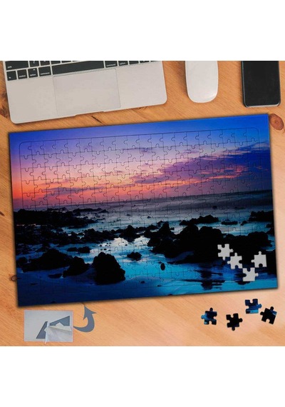 Denizdeki Küçük Kayalıklar - Doğa 240 Parça Puzzle Yapboz Tablo-356