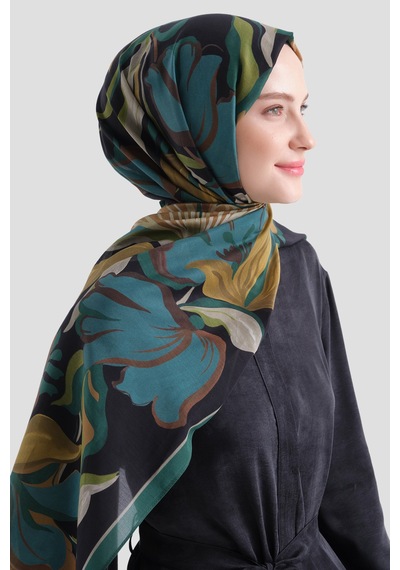 Armine Elegance Pamuk - İpek Şal As559 Zümrüt