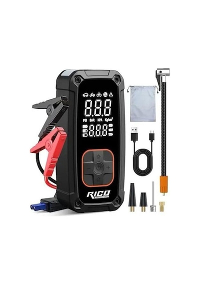 Rico Rico Şarjlı Hava Kompresörü Ve Akü Şoklama Makinesi 022-rc4074