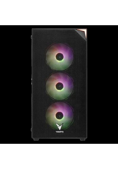 Vento Vg3400s Mid Tower, 750w 80+ Siyah, Temperli Cam, Rgb, Atx Gamıng Kasa