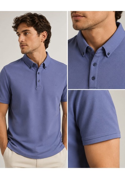 Craft Kagi Polo Yaka Düğmeli Tişört Lila
