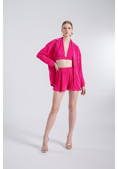 Holly Lolly Oversize Düğme Kapamalı Comfy Oversize Gömlek Pembe