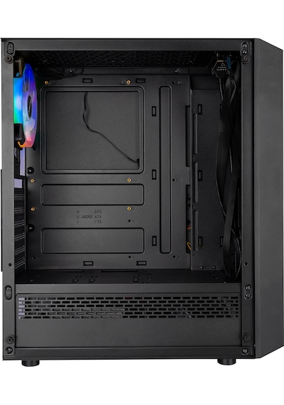 Everest Flat Mesh 4x12 CM RGB Fanlı Bilgisayar Kasası Siyah
