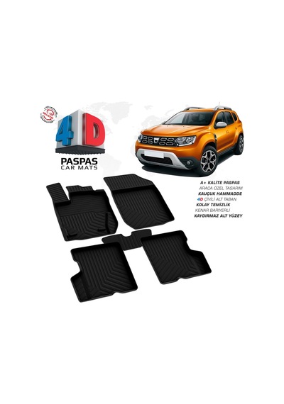 Dacia Duster 4x2 4d Araca Özel Havuzlu Kauçuk Paspas 2018 Ve Üzeri