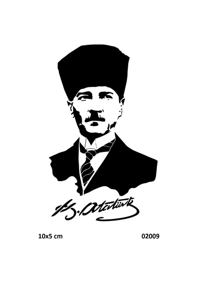 Airbrush Tattoo Kemal Atatürk Yapışkanlı Stencil Süsleme Ve Boyama Kalıbı
