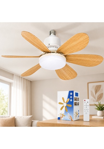Kumandalı Tavan Vantilatör Avize - 6 Kanat 52cm 3 Kademe