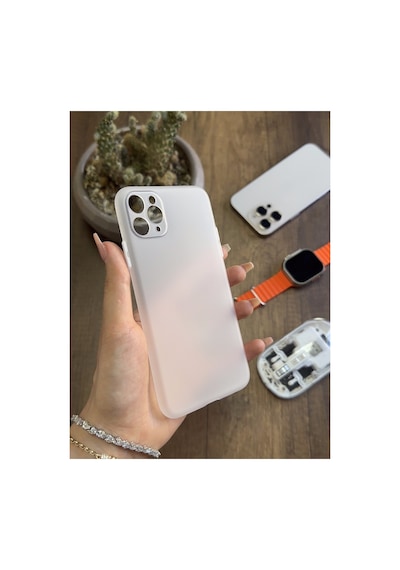 İphone 12 Pro Max Uyumlu Süper İnce Mat Ultra Thin Silikon Kılıf Gri