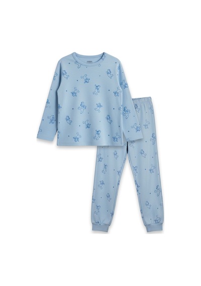 Harıbo Haribo Lisanslı Ayıcık Desenli Uzun Kollu Pijama Takımı Mavi