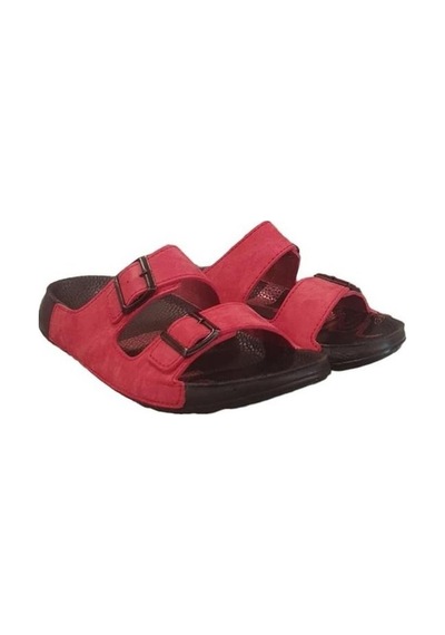 Lee Cooper Orthopedix 2013 Çift Bantlı Suya Dayanıklı Tokalı Unisex Terlik Kırmızı