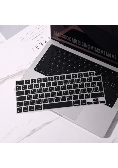 Macbook Air 13.6 İnç M2 M3 M4 M5 A2681 A3113 A3240 A3449 Uyumlu Arapça İngilizce Q Klavye Koruyucu Diğer