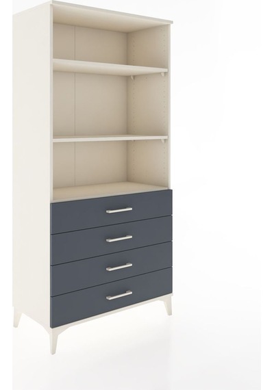 Hyperion Dolap 3 Raflı 4 Çekmeceli 88x44x182 Aytaşı-antrasit Aytaşı