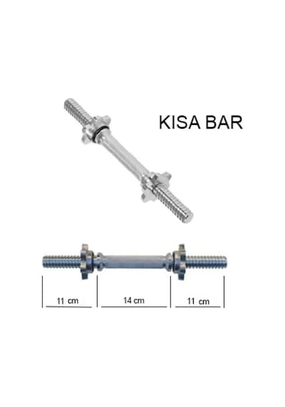 36 Cm Kısa Krom Dambıl Barı 2'li Set, 25 Mm Çap, 1 İnç Delikli Plakalarla Uyumlu Dambıl Sapı
