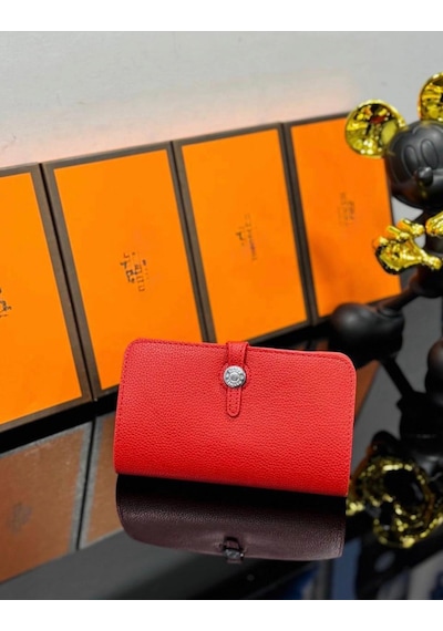 Gesshop Kadın H Kırmızı Kartlık Cüzdan Mat Kırmızı