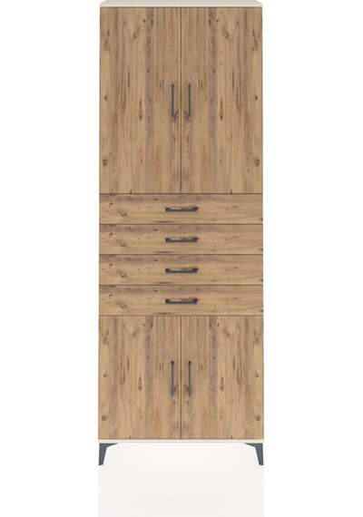 Arges Dolap 3 Raflı 4 Çekmeceli 4 Kapaklı 88x30x243 Aytaşı-çam Aytaşı