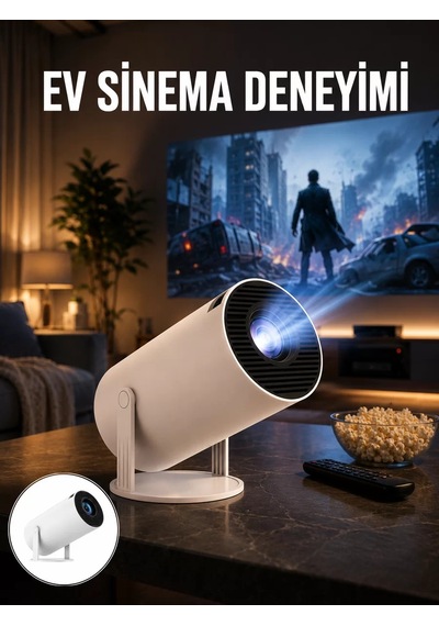 Sinema Projektörü Android Hdmı Usb Wifi Ses Çıkışlı Ayaklı Projeksiyon Taşınabilir Yeni Nesil 76275840
