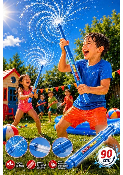 Mavi Oyuncak Su Pompası Suyu Çek Ve Püskürt Su Tabancası Water Gun Mavi