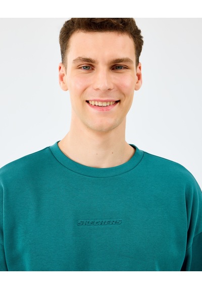 Skechers M Essential Crewneck Sweatshirt Erkek Petrol Sweatshirt S2610015-0730 Mavi