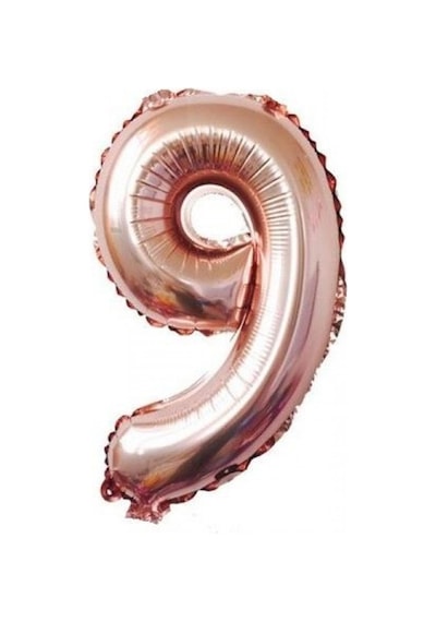 9 Rakam Rose Gold Folyo Balon 40 İnç 100 Cm