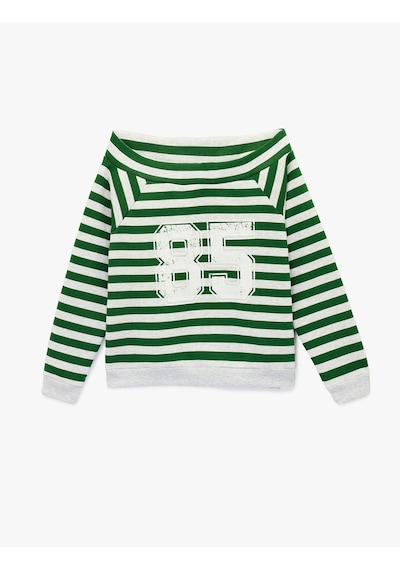 Koton Rahat Kalıp Uzun Kollu Çizgili Kayık Yaka Baskılı Sweatshirt Yeşil Çizgili 6sal10230ık Yeşil Koton Rahat Kalıp Uzun Kollu Çizgili Kayık Yaka Baskılı Sweatshirt Yeşil Çizgili 6sal10230ık Yeşil