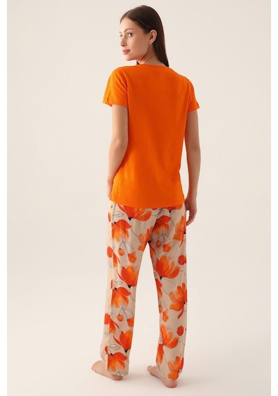 Pierre Cardin P.cardın Kadın Turuncu Kısa Kol Pijama Takımı 8813 001
