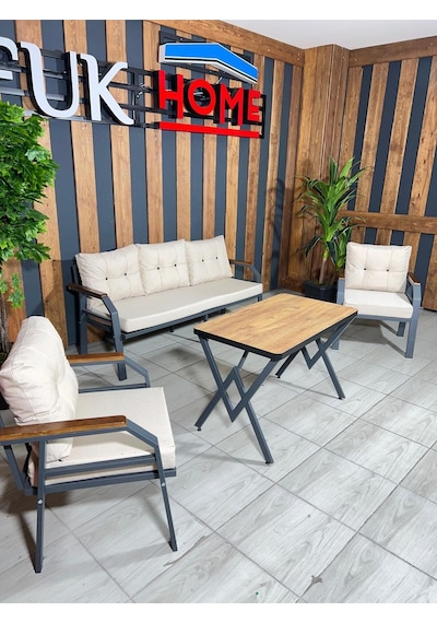 Ard & Garden Kavacık 311 Masalı Krem Fermuarlı Bahçe Balkon Takımı, Salon, Teras- Metal Çay Seti Krem Ard & Garden Kavacık 311 Masalı Krem Fermuarlı Bahçe Balkon Takımı, Salon, Teras- Metal Çay Seti Krem