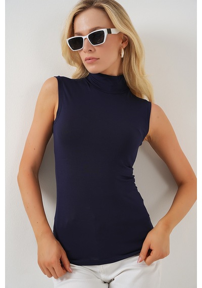 Bigdart Kadın Kolsuz Body 4348 - Lacivert