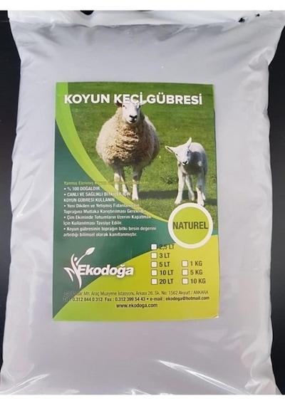Ekodoğa Koyun Gübresi 5 Kg Yanmış Elenmiş Keçi Doğal Gübre Hayvan 0,250
