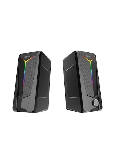 Lecoo DS104 Kablolu USB + 3.5mm Jack 6W RGB Aydınlatmalı Masaüstü Hoparlör Siyah