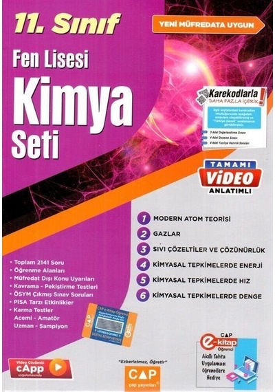 2023 11.Sınıf Fen Lisesi Kimya Seti -  Çap Yayınları