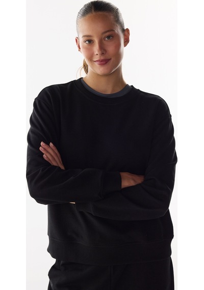 Penti Siyah Oversize Bisiklet Yaka Sweatshirt