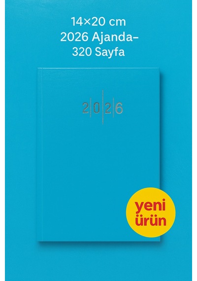 Cilt Bezli Bordo Ajanda 14 20 Cm 320 Sayfa, Günlük Planlayıcı, Ofis & Okul Kullanımı Turkuaz